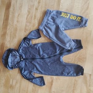 Adidas one pc outfit & Nike joggers size 9M